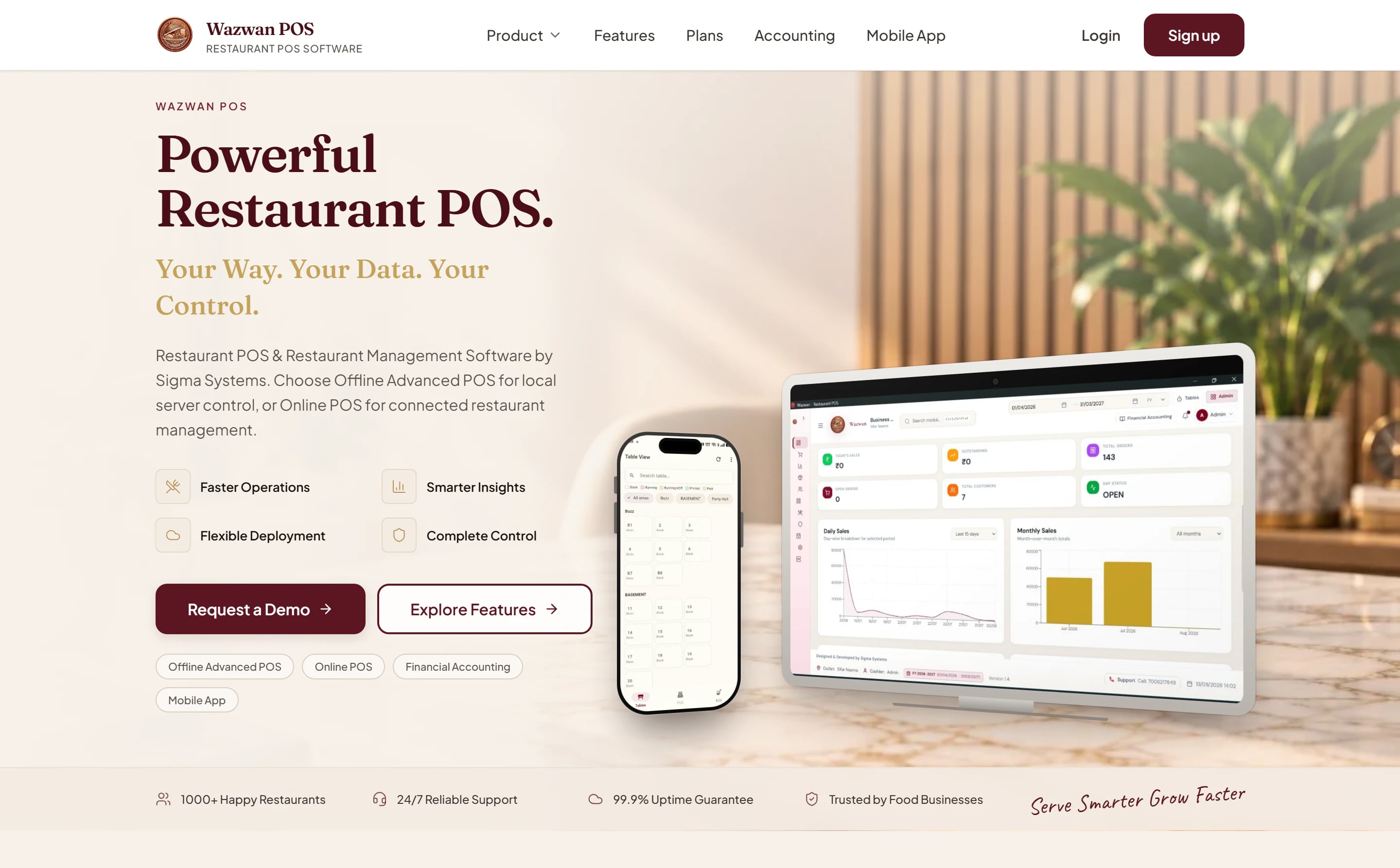Wazwan POS website